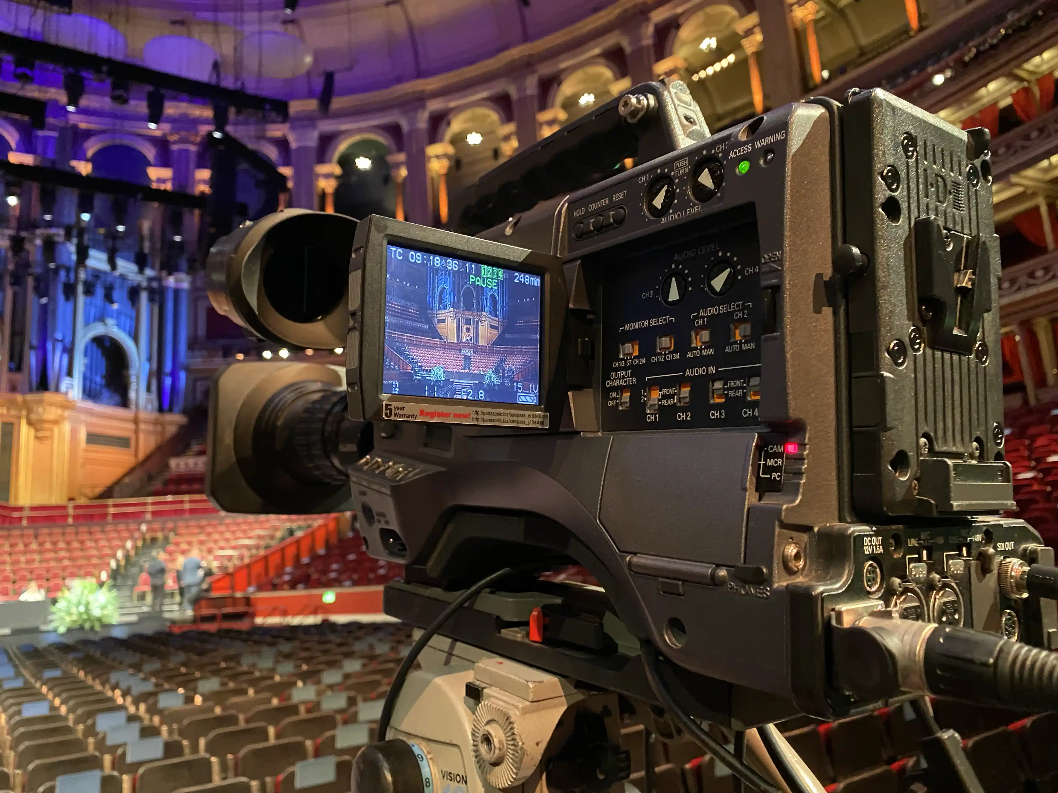 Camera crew and vMix streaming setup at the Royal Albert Hall